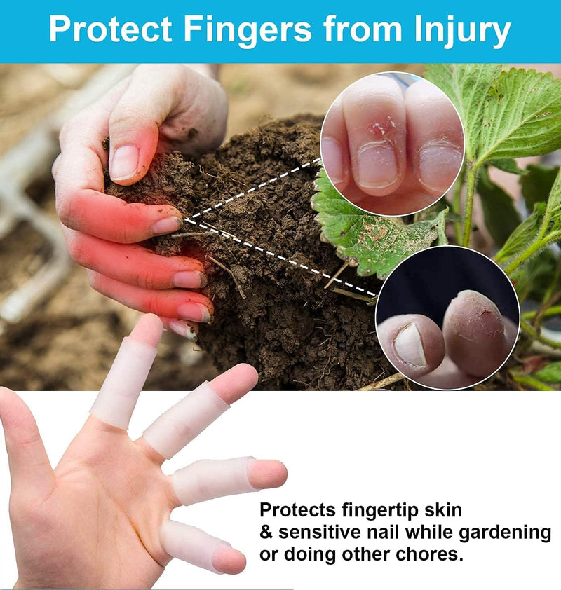 Sumifun Finger Sleeves, 20PCS Gel Thumb Finger Tubes for Arthritis, Trigger Finger Pain, Silicone Fingers Protector for Golf, Basketball, Golf, Rugby, Cracked Finger Clear