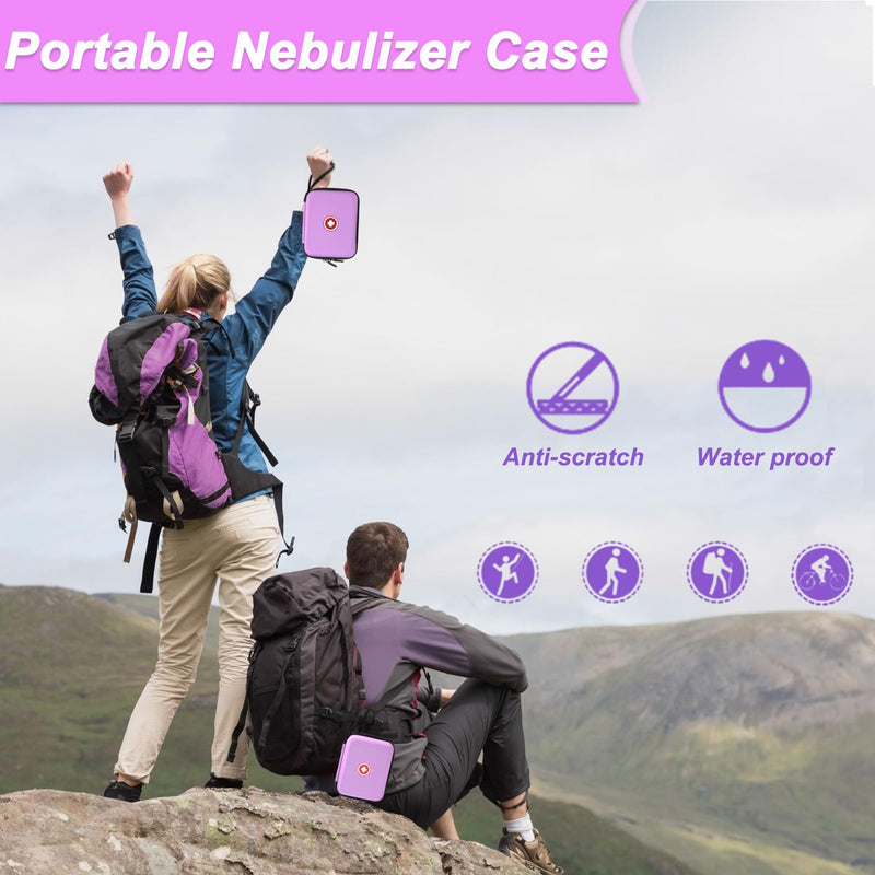 Carrying Case for Portable Nebulizer, Travel Medical Bag, Hard Emergency Medical Bag for Inhaler Spacer Case for Adults(Bag Only) (Purple)