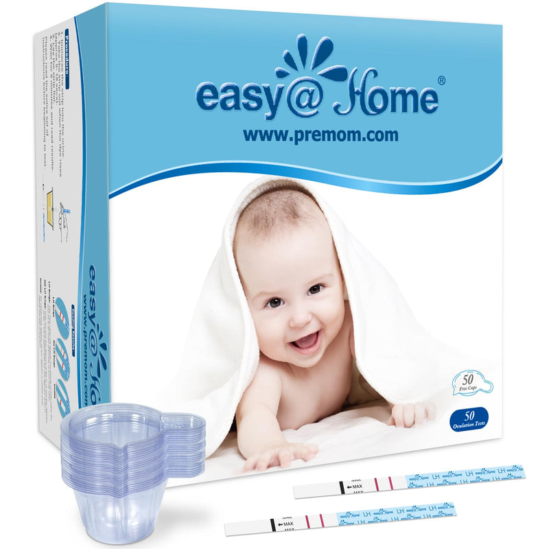 Easy@Home Ovulation Test Predictor Kit : Accurate Fertility Test for Women (Width of 5mm), Fertility Monitor Test Strips, 50 LH Strips with 50 Urine Cups 50 Count (Pack of 1) - BeesActive Australia