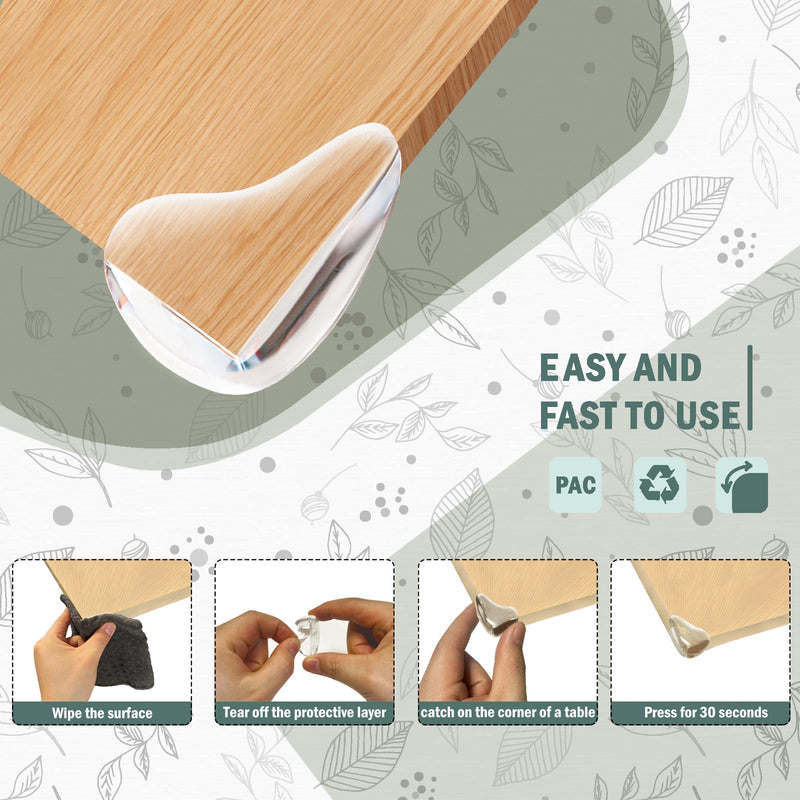 Baby Corner Protector Corner Protector Baby Furniture Corner Protection Transparent Cover Sharp Furniture and Table Top Edges with Adhesive 10 Pack 10pack-drop-shaped - BeesActive Australia