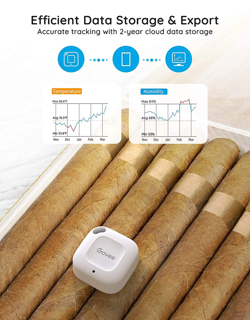 Govee Bluetooth Hygrometer Thermometer, Wireless Thermometer, Mini Humidity Sensor with Notification Alert, Data Storage and Export, 262 Feet Connecting Range 1