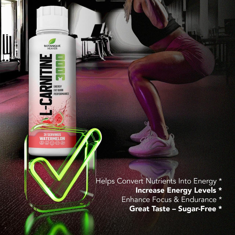 L-Carnitine Liquid 3000mg Per Serving | High Strength Liquid Carnitine | Energy & Metabolism Support | 31 Servings | Sugar Free, Vegan | Watermelon
