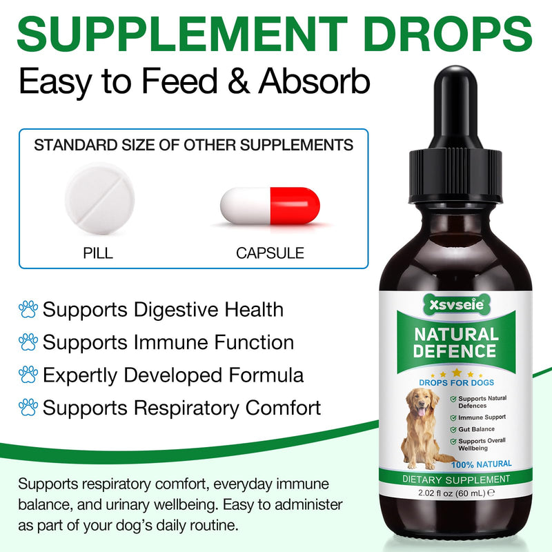 Dog Antibiotics, Natural Antibiotics for Dogs, Dog Multivitamin Herbal Supplements, Support Allergy and Itch Relief, Bacon Flavor - 60ml / 2.02 fl oz