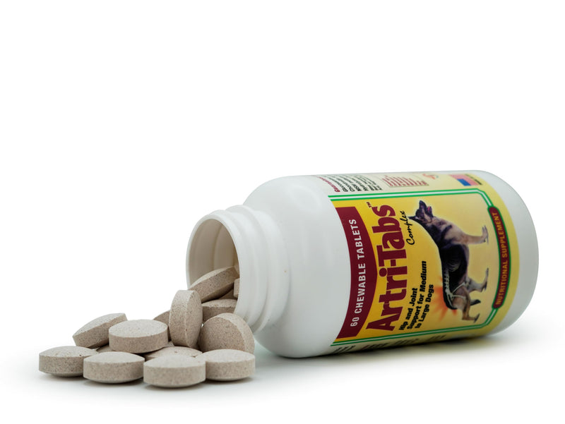 Artri-tabs Complex Dietary Supplement by Interfarma Corp | Cartilage Protection, Reduce Inflammation, & Joint Support for Dogs | with Glucosamine, Collagen, & MSM | Beacon Flavor | 60 Tablets. (2) 2