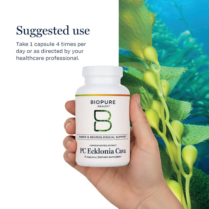 BioPure PC Ecklonia Cava Capsules – Marine Polyphenol Complex from Brown Seaweed, Rich in Phlorotannins, Trace Minerals & Nutrients for Cellular Health, Circulation & Immune Support – 75 Capsules