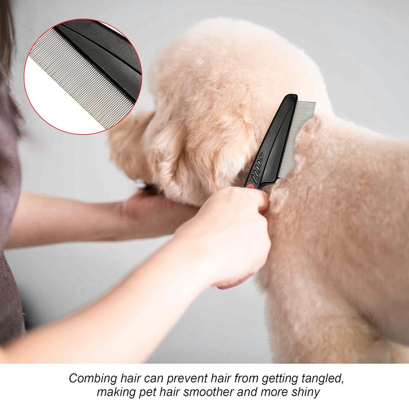 Flea Comb for Dogs & Cats, Stainless Steel Lice Comb, Fine Teeth Pet Comb, Professional Scalp Care Tool, Prongs for Gentle Grooming, for Adult Pet - BeesActive Australia