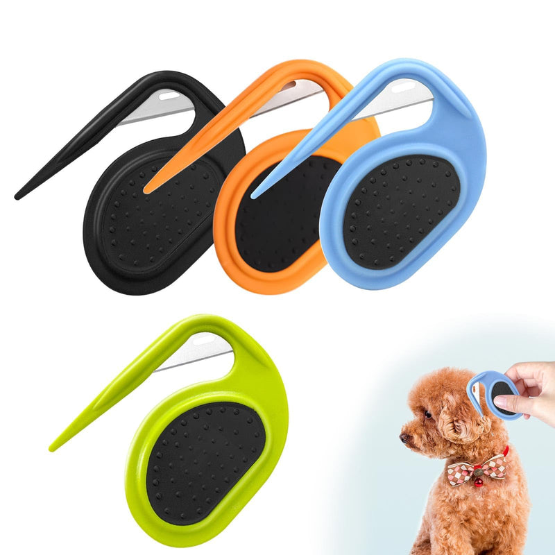 0XBIT Grooming Knife for Long-Haired Pets, Pack of 4 Cat Detangling Knife, Portable Knotting Comb for Pets, Knotting Comb for Cats for Removing Matted Hair - BeesActive Australia