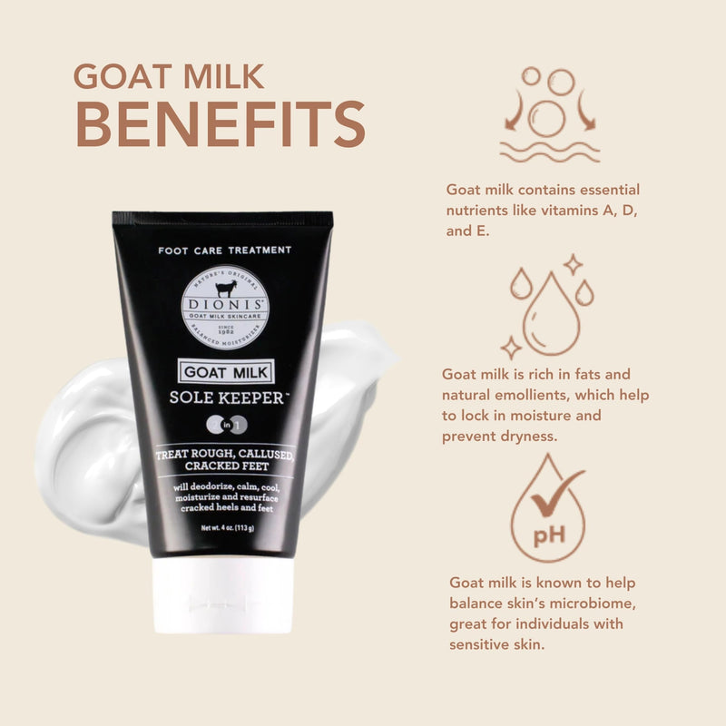 Dionis Goat Milk Footcare Lotion 2-in-1 Sole Keeper 4oz (Pack of 1) 2 In 1 Sole Keeper - BeesActive Australia