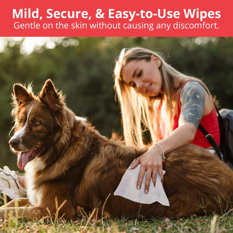 NOVEHA XL Cleansing Wipes with Aloe for Cats and Dogs - Formulated Pet Wipes for Facial, Finger Folds, and Underarms - Extra Large Size (5.5" x 7") - 120 Count - BeesActive Australia
