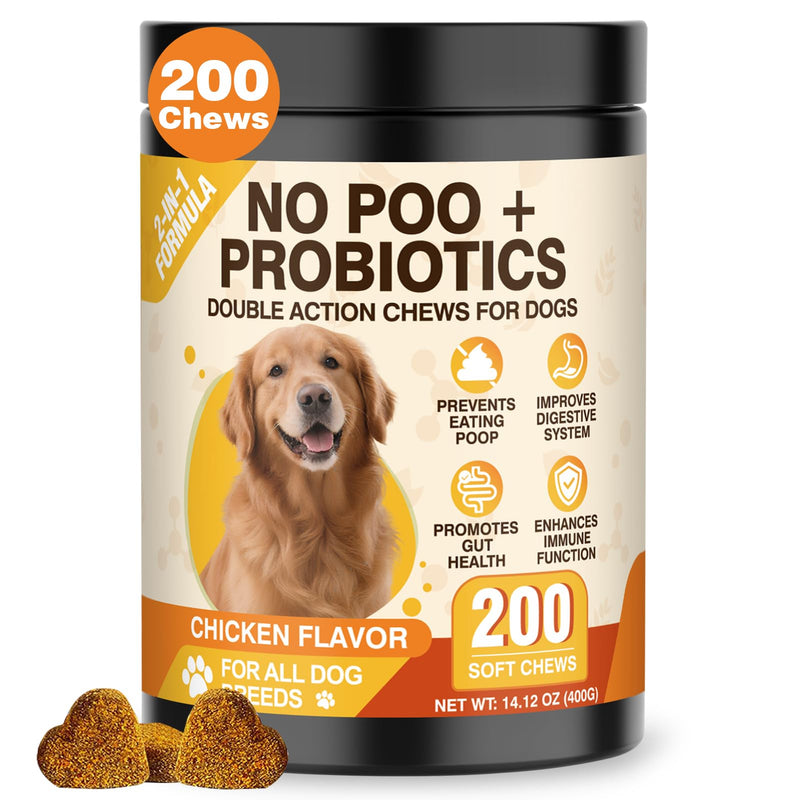 Natural Soft Treats Deterrent Eat Poop-Digestive Enzymes with Prebiotics Support Gut Health-Chicken