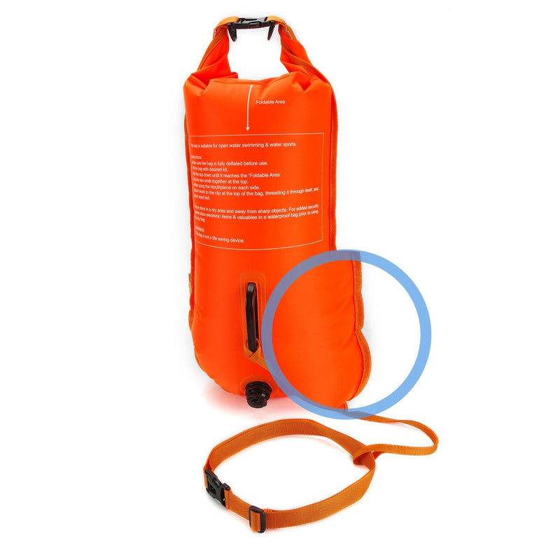 NuCamper Swim Buoy for Open Water Swimmers With Adjustable Waist Belt, Waterproof Dry Bag, Swim Bubble For Safty Swimming, Training Snorkeling, Kayaking, Boating,Beach Bags Large Capacity 28L Orange