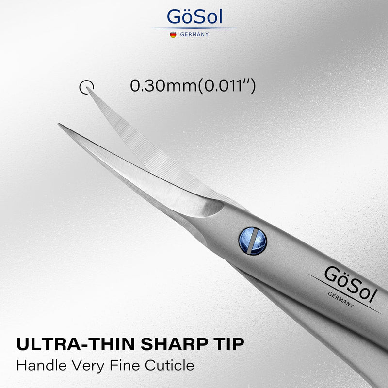 Cuticle Scissors Multi-Purpose Ultra Fine Curved Cuticle Scissor 420 Stainless Steel, Precision Pointed Tip Grooming Scissors for Eyebrow; Dead Skin; Manicure; Eyelash, Includes Leather Case - BeesActive Australia
