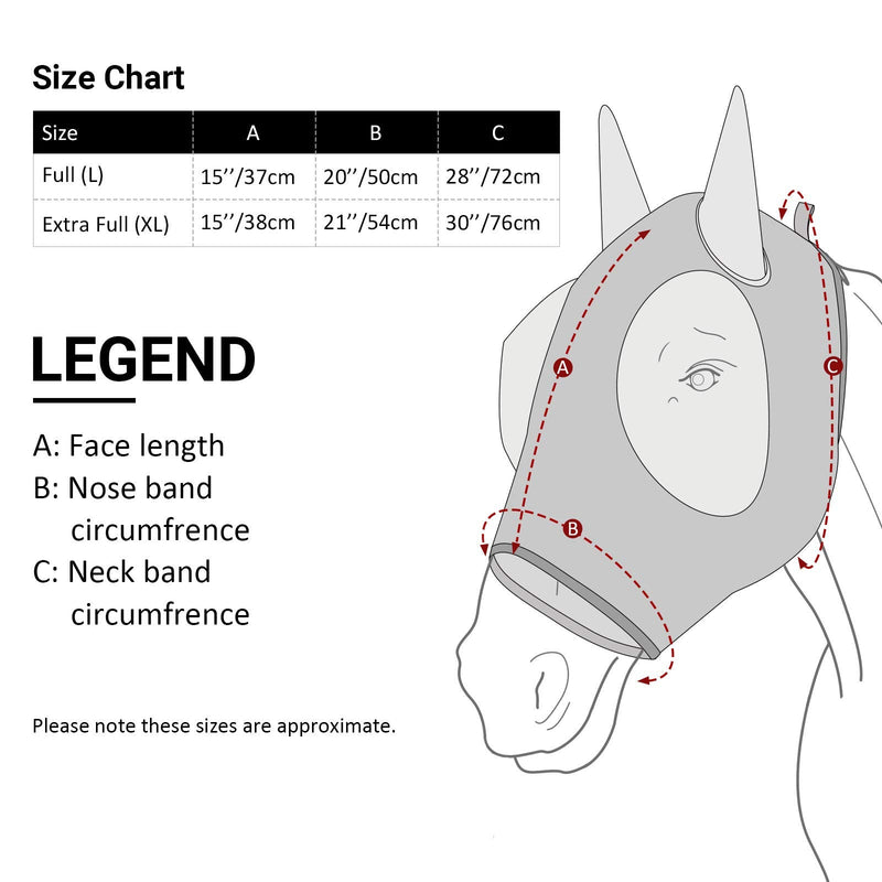 Harrison Howard Super Comfort Stretchy Fly Mask Large Eye Space with UV Protection Soft on Skin with Breathability gray M medium - BeesActive Australia