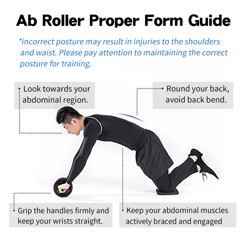 Ab roller wheel with knee pad for abdominal exercise core workout weight loss no noise easy to assembling light weight perfect home gym equipment for men & women Red Double Wheel - BeesActive Australia