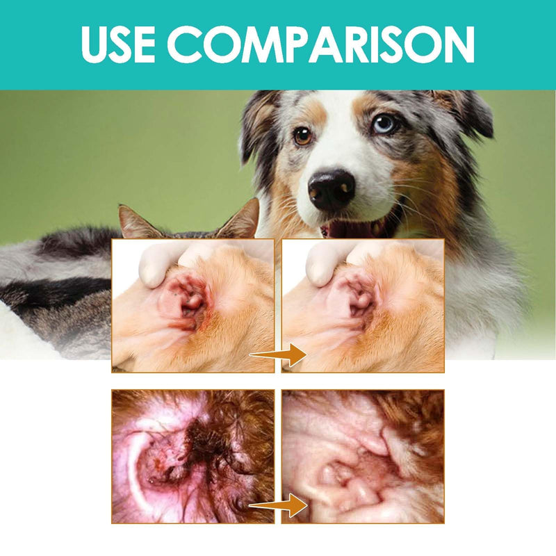 Aloe-based Ear Cleanser for Dogs and Cats - Quick Relief from Infections and Odors, Gently Clears Debris and Wax - For Clean and Happy Pets