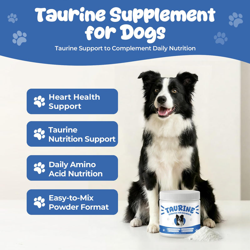 Taurine Powder Supplement for Dogs, Amino Acid Support for Heart Health & Muscle Function, Daily Canine Nutrition Powder (120 g) 120 g