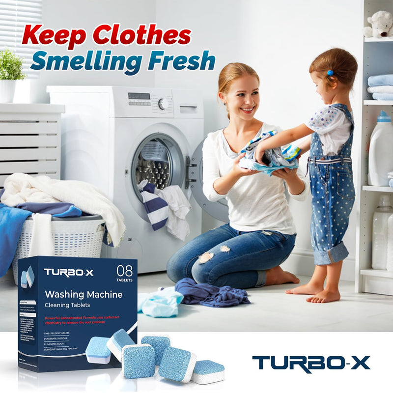 Washer Machine Cleaner Tablets, 8 ct., Advanced Descaling and Odor Eliminator, Concentrated Time Release Formula, Top and Front Load Appliances - BeesActive Australia