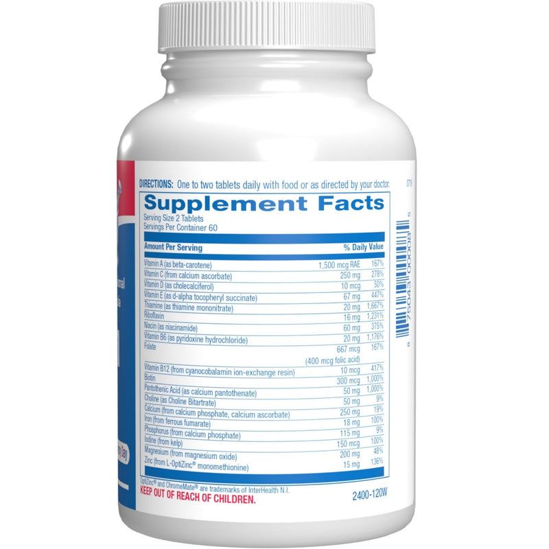 30-in-1 Adult Multivitamin with Iron - Antioxidant Rich Over 50 Multivitamin for Women and Men with Vitamins A C D E B Complex Zinc Magnesium Myo Inositol Citrus Bioflavonoids & More - 2 Month Supply