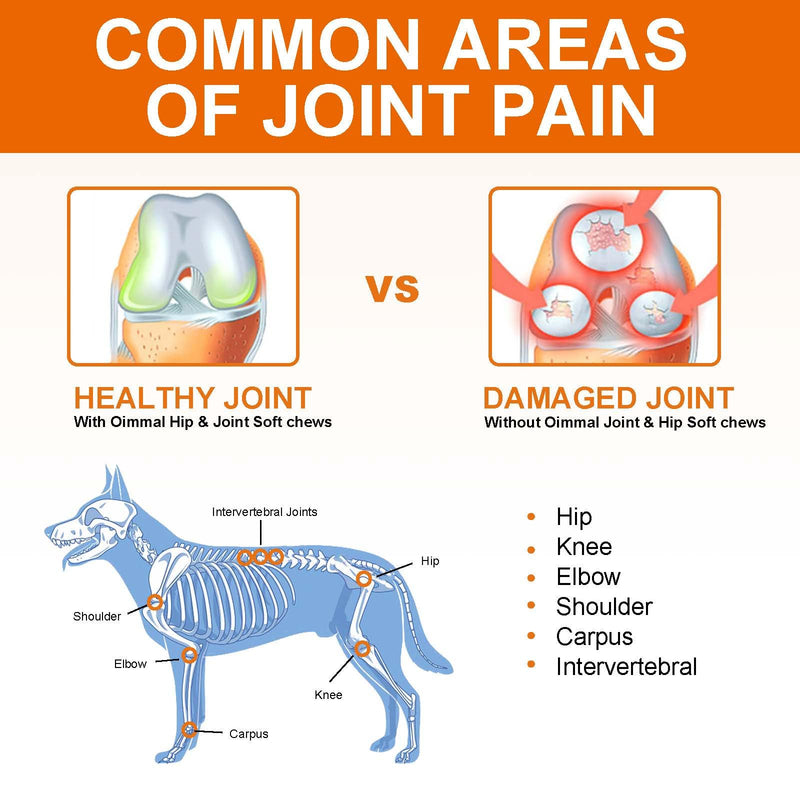 Joint & Hip Chews for Dogs - Support Joint Pain Relief - Dog Hip and Joint Supplement with Hemp Oil, Glucosamine Chondroitin for Dog, Soft Chews for Small, Medium and Large Dogs - 150pcs / Duck Flavor 13.2 OZ