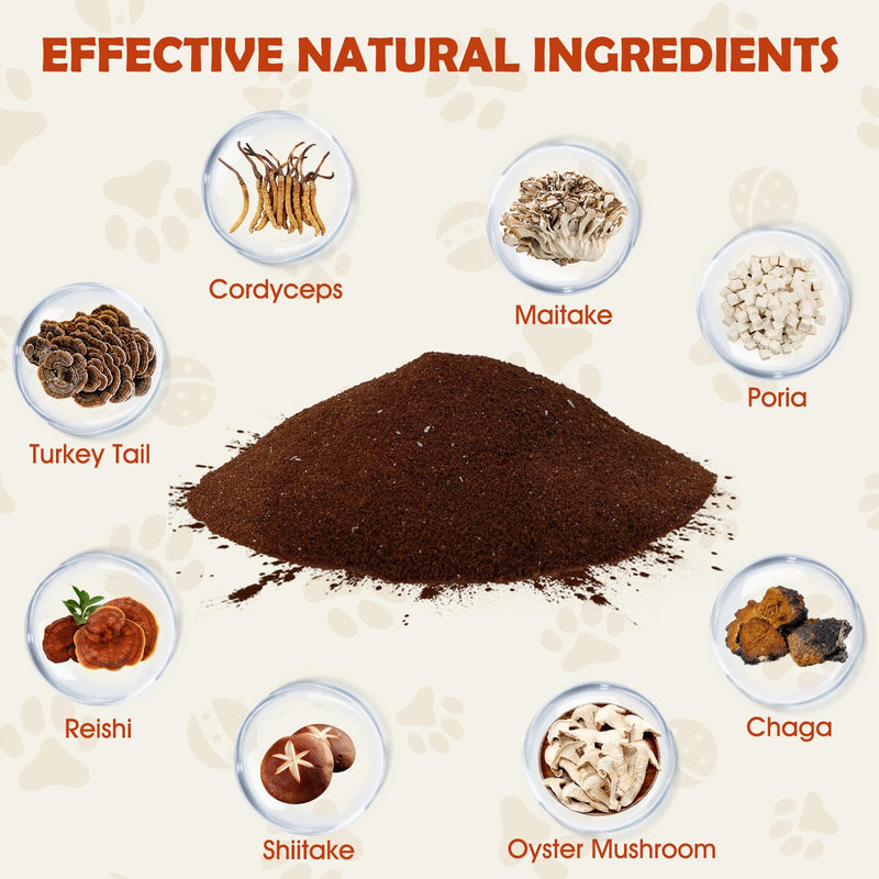 Pet Turkey Tail Mushroom for Dogs, Effective Buddy Guard for Dogs Lumps and Bumps, Dog Turkey Tail Mushroom Supplements with Soothing Skin Irritation-3.7 OZ / 70 Scoops Peanut Butter