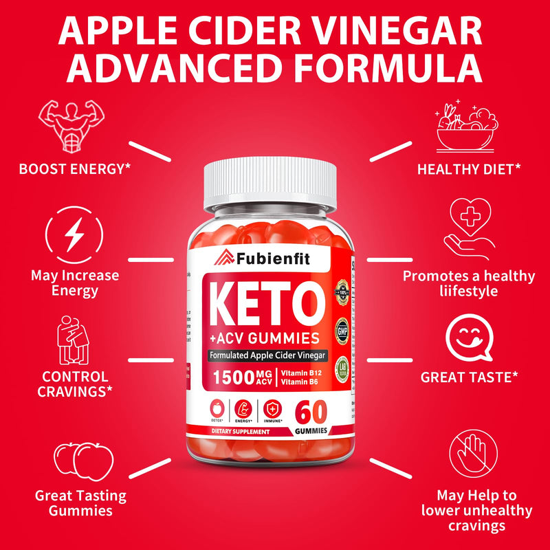 Keto ACV Gummies for Women - Apple Cider Vinegar Gummies with Mother, 60 Ct | With Mother, B Vitamins, Pomegranate & Beet Root, Vegan and Sugar-Free 60 Count (Pack of 1)