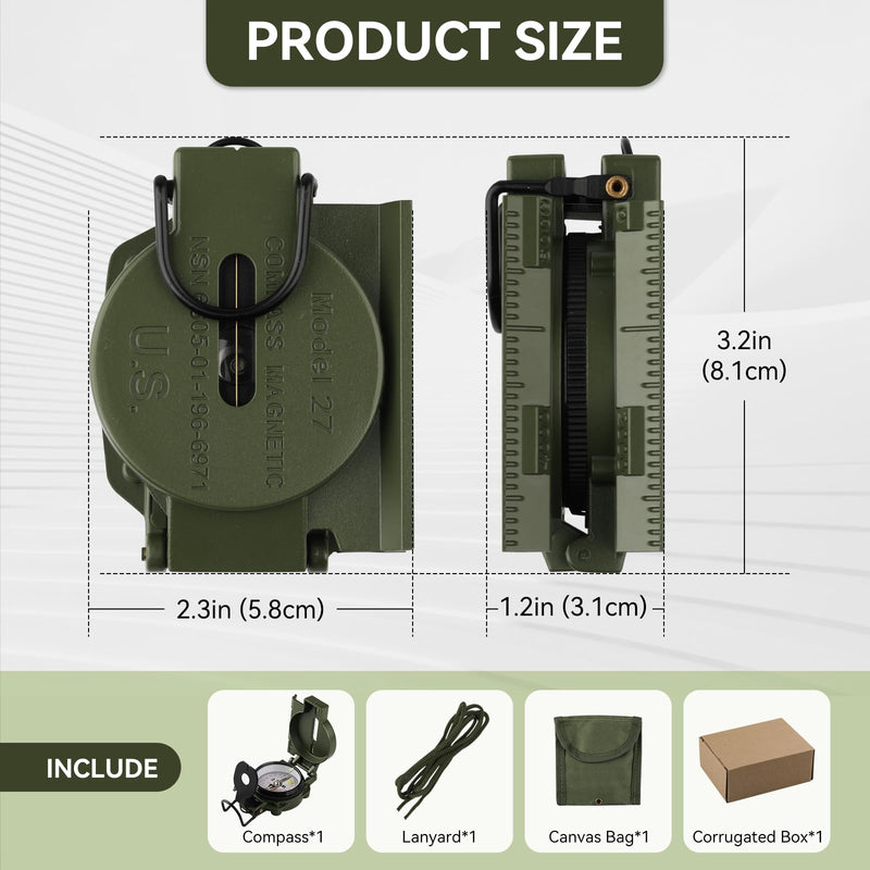 Compass Hiking Survival, Wilderness Survival Compass for Kids- Magnetic Gear Set Navigation Map- Backpacking Camping Hunting Survival Green-2G - BeesActive Australia