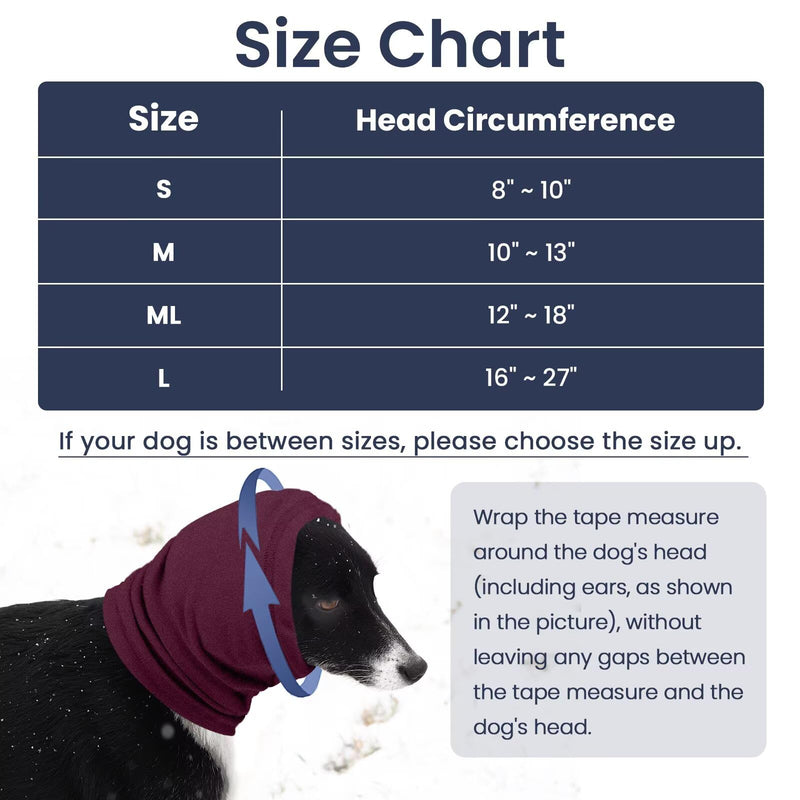 IECOii Calming Hoodie Dog Ear Cover Dull Red,L -Soft No Shake Dog Ear Wrap Hematoma, Adjustable Head Protection for Fireworks Grooming, Anxiety Relief, Thunderstorm, Bathing Noise Protection