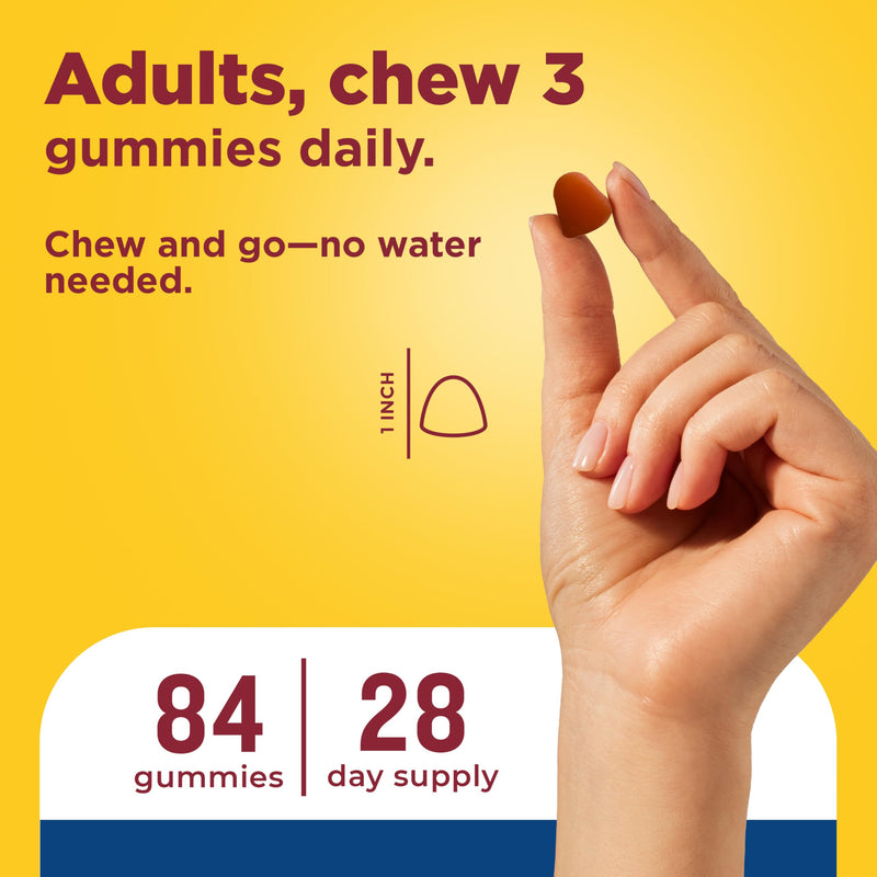 Nature Made Advanced Multivitamin Gummies 50+ for Men, 84 Multi Vitamins | Mens Multivitamins Gummies with Magnesium Citrate, Vitamin D3, Zinc, All 8 B Vitamins, 28 Day Supply 84 Count (Pack of 1)