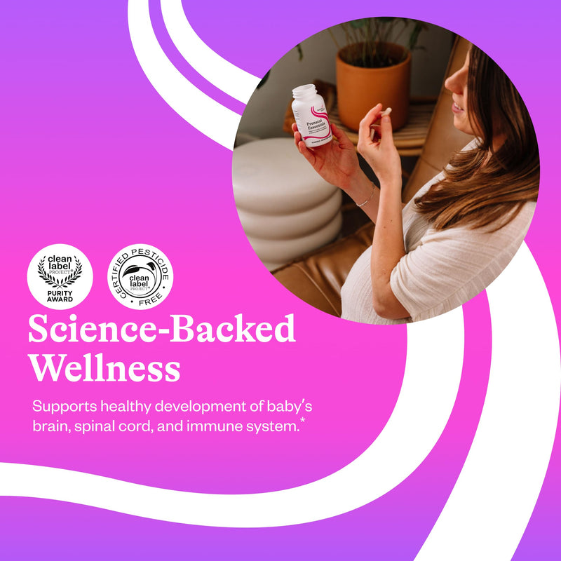 Seeking Health Prenatal Essentials - Brain Health Support Supplement with Vitamin B12 & K2 - Folate Supplement for Pregnancy & Prenatal Support - 60 Capsules