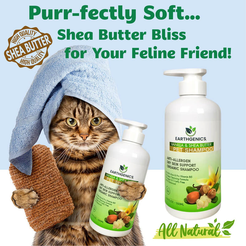 Earthgenics® Anti-Allergen, Dry Skin Support, Organic Shampoo for Dogs and Cats. All-in-One Solution. No Need for Additional Conditioner - 16 fl oz - BeesActive Australia