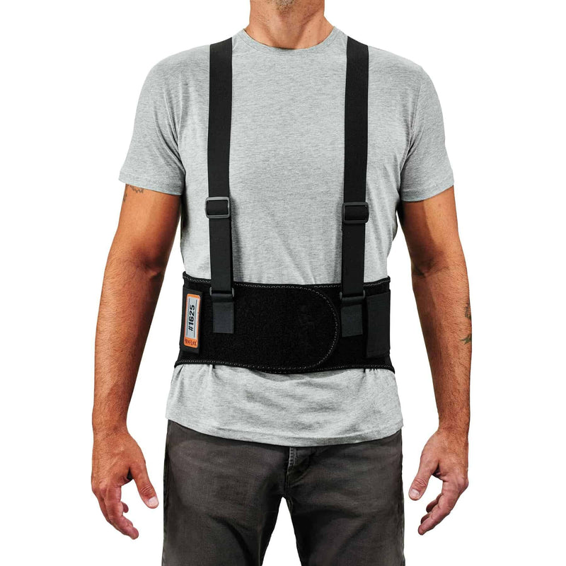 Ergodyne ProFlex 1625 Back Support Brace, Stays and Rubber Webbing for Snug Fit, Removeable Straps, Adjustable Black 2X-Large