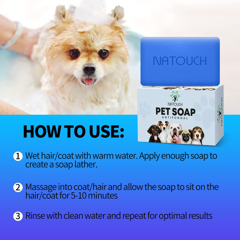 Antifungal Soap for Dog, Dog Shampoo for Allergies and Itching, Natural Soap Bar with Tea Tree Oil, and Lavender Oil, Helps with Infections & Fungus Irritation Itching - PawsPlanet Australia
