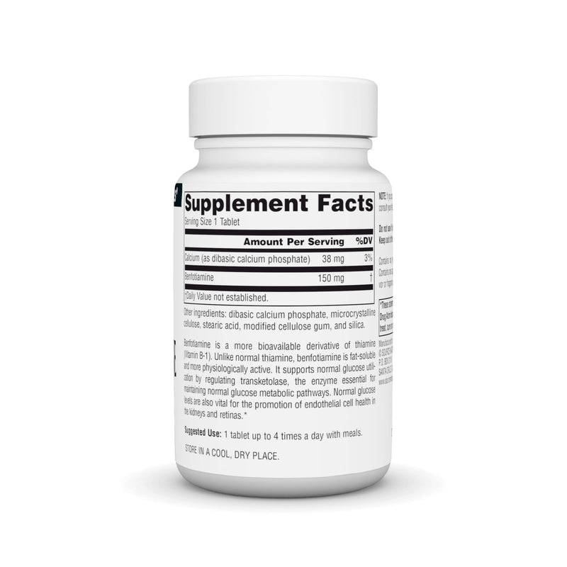 Source Naturals Benfotiamine, 150 mg, Fat Soluable Source of Vitamin B-1* - 120 Tablets
