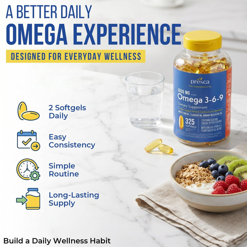Omega 3-6-9 Dietary Supplement (325 ct.) - Promote Visual Function and Eye Health - Support Heart, Cardiovascular Health, Healthy Skin, Hair and Overall Health (Omega 3-6-9)