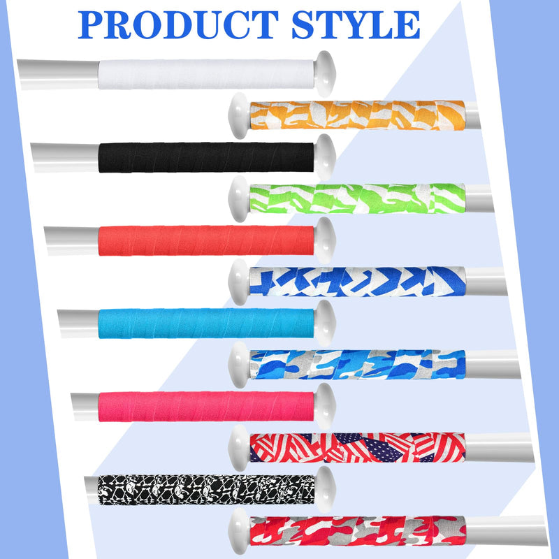 Sosation 12 Rolls Bat Grip Tape Comfortable and Soft Full Adhesive Baseball Softball Precut Batting Grip Tape Replacement for Sports 0.98 x 393.7 Inch Texture - BeesActive Australia