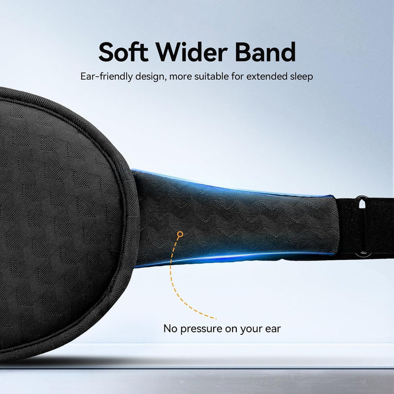 Blackout Sleep Mask: Weighted Eye Mask for Men Women - 3D Contoured Zero Pressure and Eyelash Free - Airplane Travel Nap Night Sleeping Blindfold - Adjustable Ear-Friendly Breathable Comfortable Black - BeesActive Australia