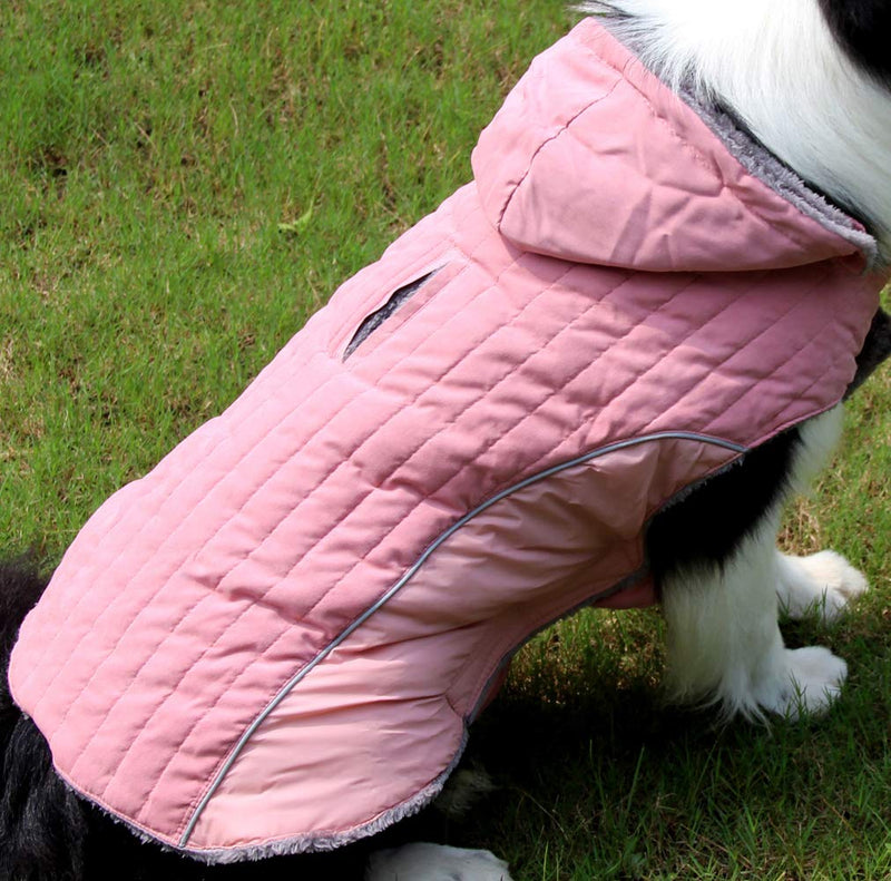 Fleece Dog Hoodie for Small Medium Dogs Super Warm Puppy Jacket for Cold Winter Dog Coats,Pink M Medium (Pack of 1) Pink - BeesActive Australia