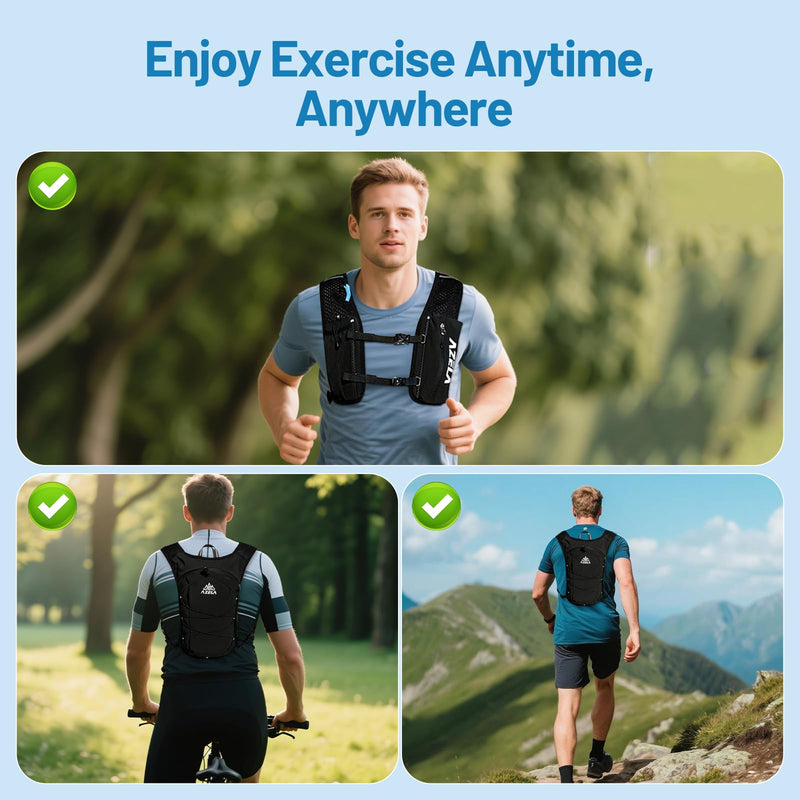 Esoes Running Hydration Vest for Women & Men, Running Vest Pack with 2L Water Bladder Lightweight Water Backpack for Hiking Trail Cycling Race Marathon