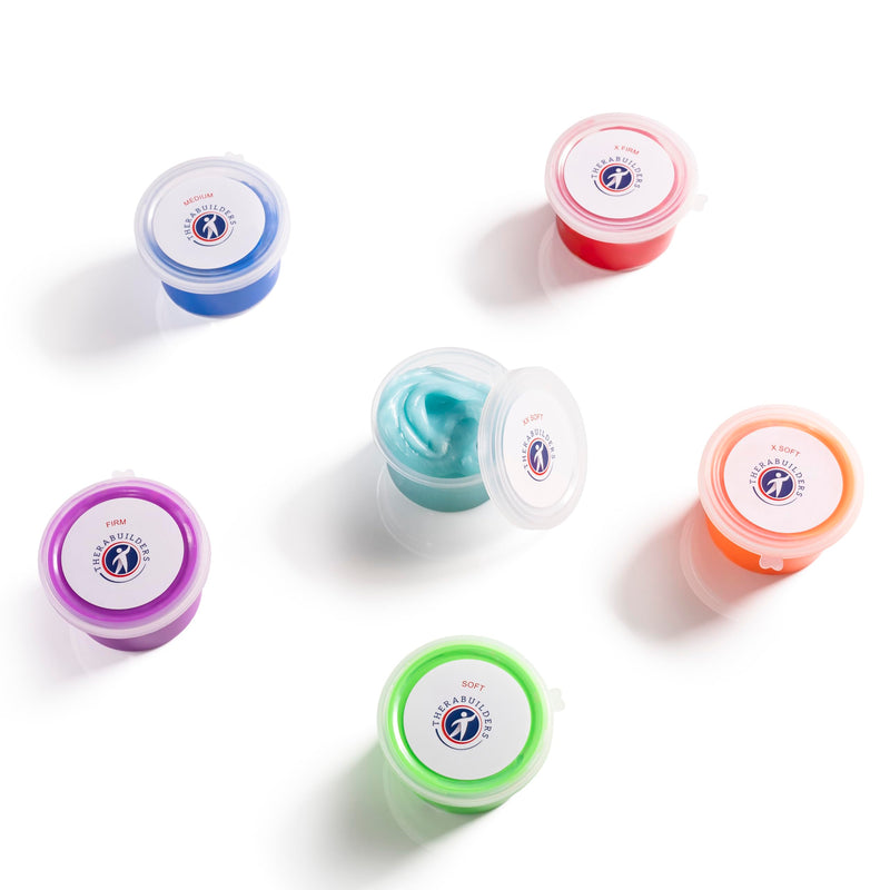 Therapy Putty Set, 6 Levels of Firmness, 3 Ounces Each Container, Multi-Color - BeesActive Australia