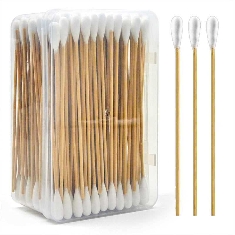 200PCS Large Cotton Swabs, Dog Cotton Swabs for Ears, 6" Long Dog Ear Swabs Large Size, Highly Absorbent Cotton Buds with Strong Bamboo Stick, Specially Designed for Dogs Cats Ear Cleaning, Pet Care 200pcs cotton swabs