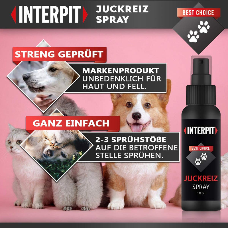 Interpit® itch spray for pets, natural product & HIGHLY EFFECTIVE for itching or inflammation - cares for skin and fur for lice, fleas or mites, including grass mites for cats and dogs - BeesActive Australia