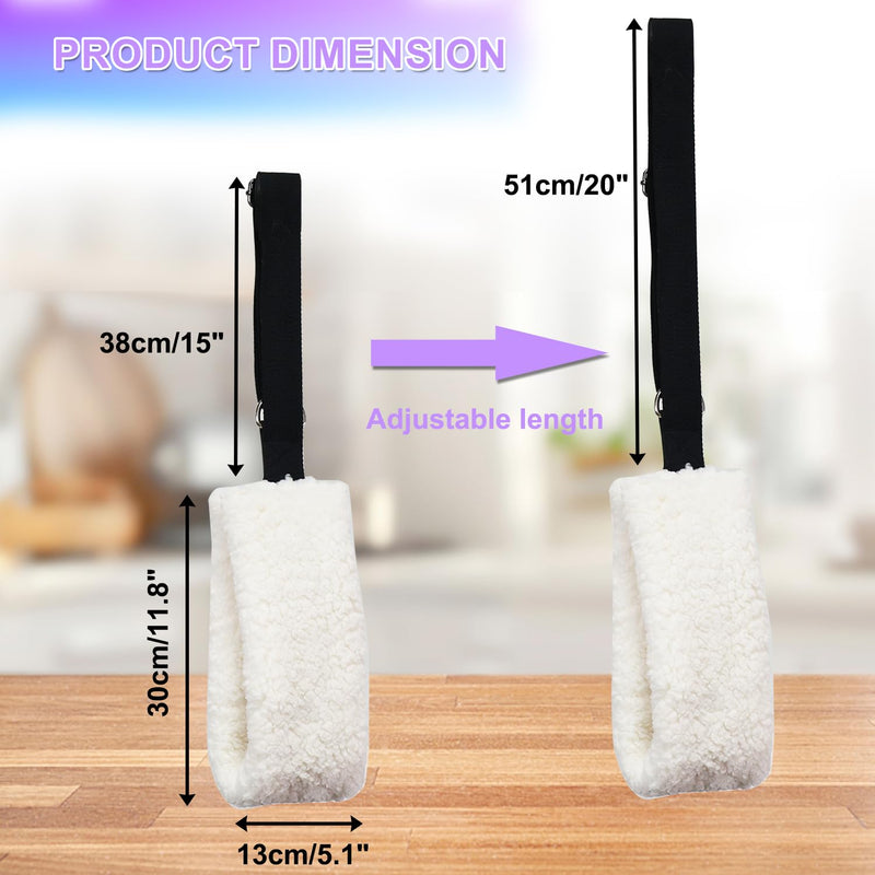 Adjustable Pilates Fuzzies Straps - Premium Plush Cuffs for Pilates Cadillac Reformer, Pilates Equipment for Home and Studio, Provides Comfort, Stability, and Support During Workouts
