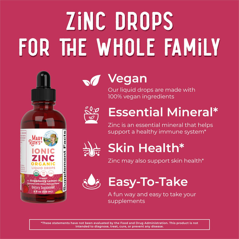 MaryRuth Organics Strawberry Lemon Ionic Zinc, 4 FZ - BeesActive Australia