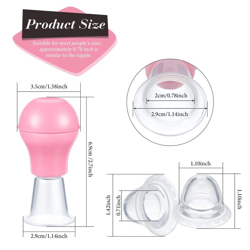 4 Pieces Nipple Sucker Nipple Corrector Nipple Puller Women Breastfeeding Flat Inverted Nipple, Aspirator Nipples Retraction Nipples Silicone Cups for Mommy Girl (Pink) Pink - BeesActive Australia