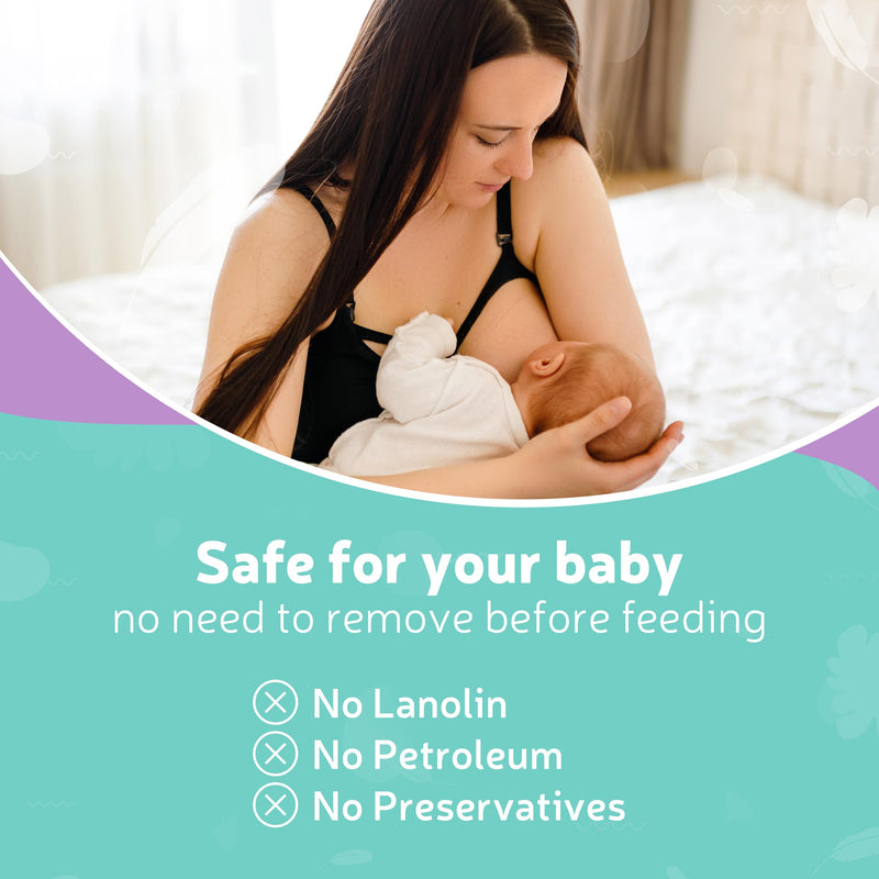Mama & Wish Organic Nipple Cream - Breastfeeding Balm | Lanolin-free, Postpartum Essentials Safe for Nursing, Non-GMO (2 oz) Nipple Cream 1-Pack - BeesActive Australia