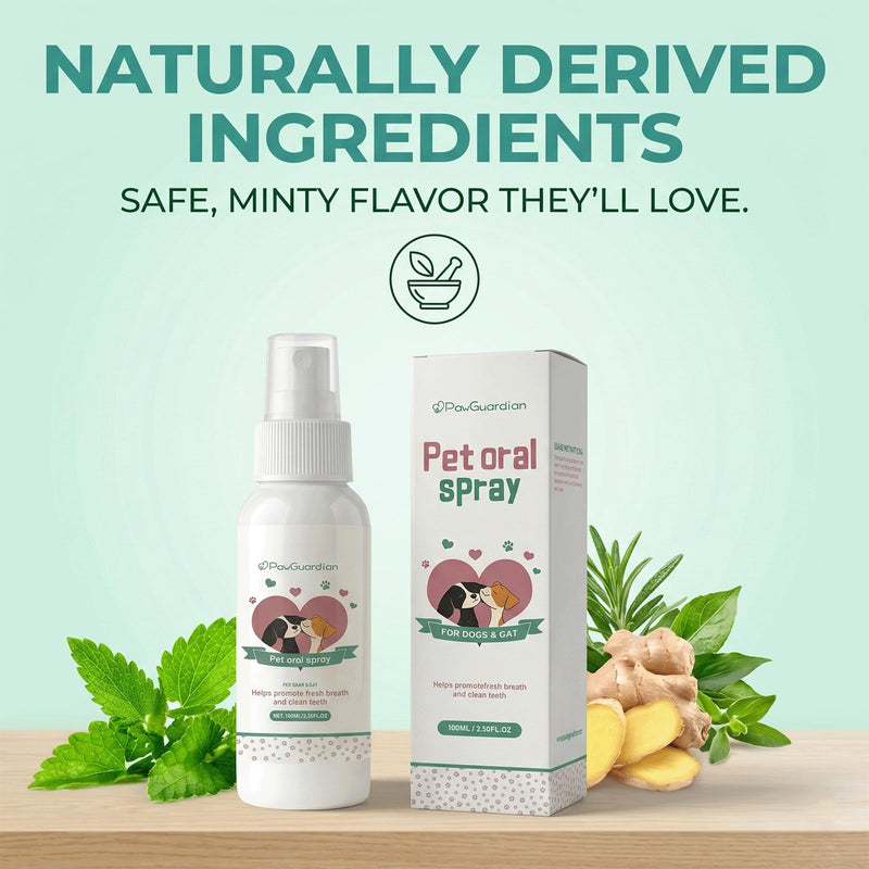 Dental Spray,Paw Guardian Dental Clean Spray,Dental Spray with Probiotics, Calendula Extract, Rosemary and Green Tea Extract,Eliminate Bad Breath, Fresher Breath - 3.38 Oz (1pcs) 1pcs