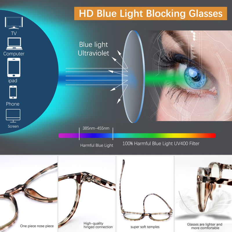 BOSSWIN Blue Light Blocking Glasses for women/men - 4Pack Computer Reading/Gaming/TV/Phones Glasses Anti UV Glare Eyestrain A-1 Black+douhua+transparent+pink - BeesActive Australia