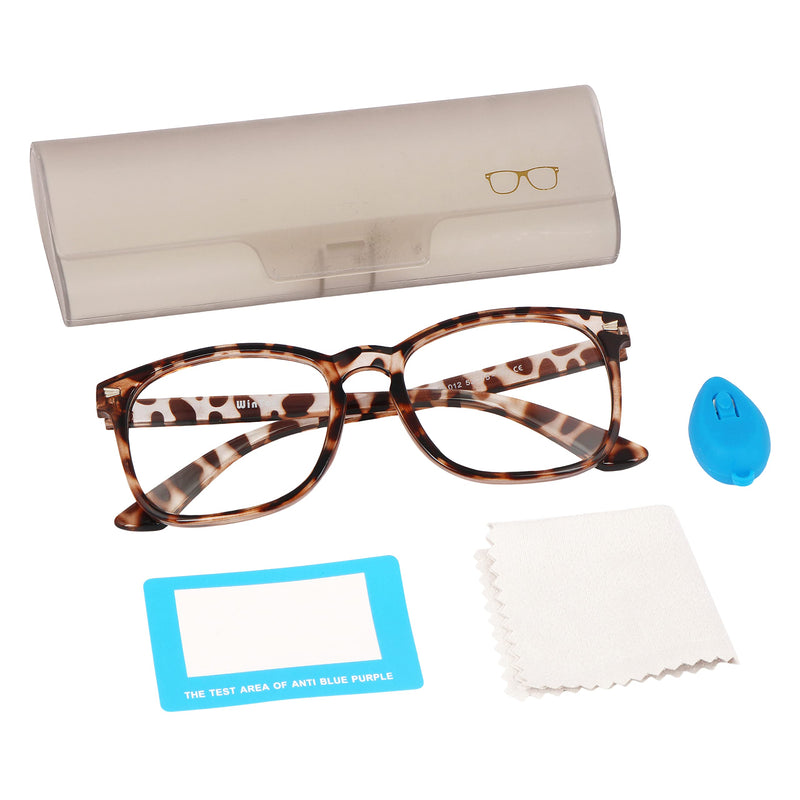 Blue Light Blocking Glasses | Computer Reading/Gaming/TV/Phones Glasses for Men Women | Night Driving UV Glare Glasses * Leopard | Clear - BeesActive Australia