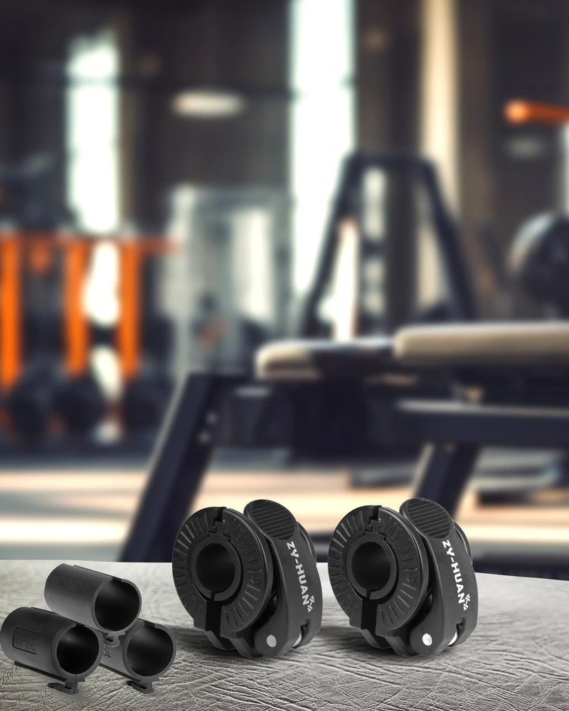 Pro Barbell Clips 1 inch Barbell Clamps 0.9-1.18inch Quick Release Weight Clips for Bars Multi-Size Adjustable Olympic Barbell Clamps Black - BeesActive Australia