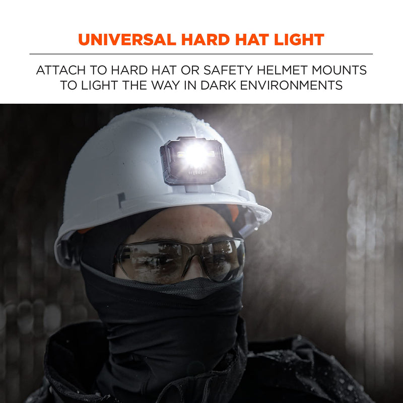 Ergodyne - 60197 Skullerz 8987 Rechargeable Universal Hard Hat LED Light, orange Rechargeable Headlamp Light